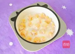 Illustration of how to make nutritious rice cereal with shrimp balls (baby food supplement) 17