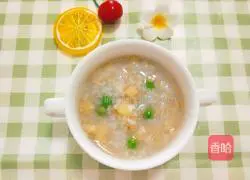 Baby complementary food banana oatmeal porridge recipe illustration 7