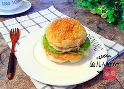 Illustration of how to make shrimp burger 10