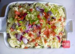 Illustration of how to make sausage and cheese baked rice 8