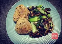 Illustration of how to make pan-fried rice balls with mushrooms and rapeseed 5