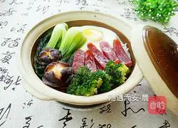 Illustration of how to make sausage claypot rice 21