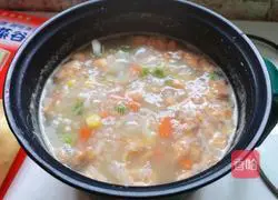 Illustration of how to make mixed vegetable and chicken porridge 7