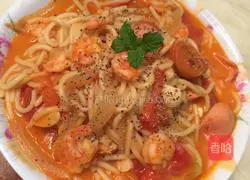 Illustration of how to make tomato and shrimp pasta 7