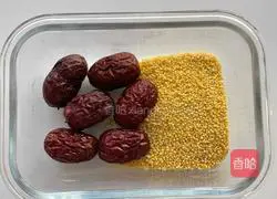 Illustration of how to make millet and red date porridge 1