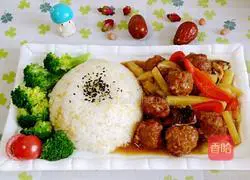 Illustration of how to make meatballs and potato rice bowl 18