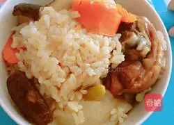 Illustration of how to make chicken legs and vegetables stuffed rice 7