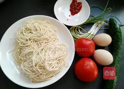 Illustration of how to make tomato and egg cold noodles 1