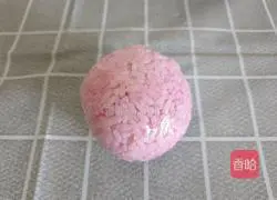 Illustration of how to make Sakura mashed potato rice balls 8