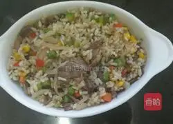 Illustration of how to make black pepper beef fillet baked rice 8