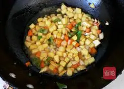 Illustration of how to make potato rice bowl 9