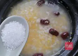 Illustration of how to make corn dregs porridge 9