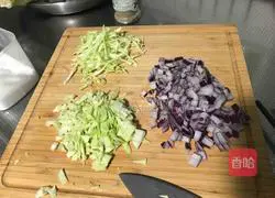 Cream Purple Green Pasta Recipe Illustration 1