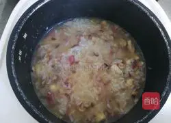 Illustration of how to make mushroom and chicken porridge 13