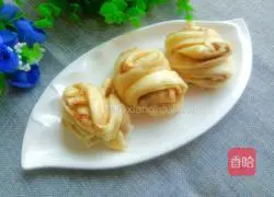 Illustration of how to make salt and pepper flower rolls 19