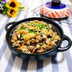 Mushroom and Chicken Claypot Rice
