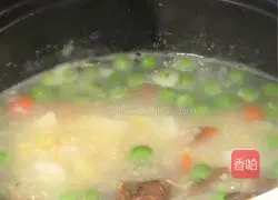 Illustration of how to make three-color minced pork porridge 9
