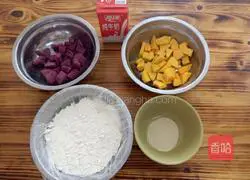 Illustration of how to make three-color hair cake 1