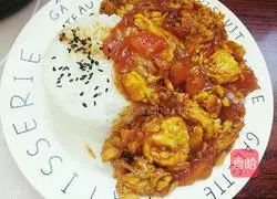 Illustration of how to make fried tomato and egg rice bowl 7