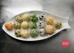 Illustration of how to make colorful rice balls 6
