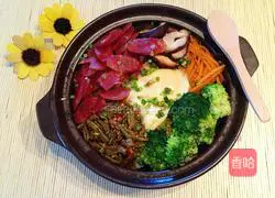 Illustration of how to make sausage clay pot rice 9