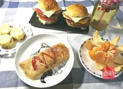 Illustration of how to make homemade pork chop luxury burger 8