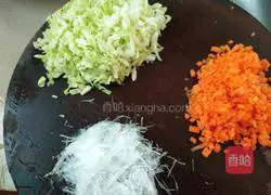 Illustration of how to make three fresh vegetable spring rolls 3