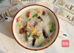 Grilled Sausage and Preserved Egg Porridge Illustration of how to do it 11