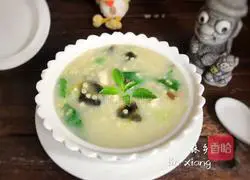  Illustration of how to make preserved egg, chicken and millet porridge 15