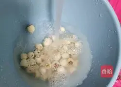 Illustration of how to make red bean, barley and lotus seed soup 2