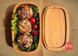 Smoked Salmon Rice Balls - Illustration of Office Lunch Box 5