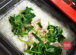 Illustration of how to make pork liver and spinach porridge 12