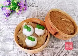 Illustration of how to make mung bean and mint rice balls 6
