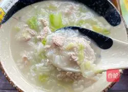 Illustration of how to make cabbage and lean meat porridge 8