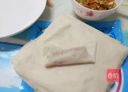 Illustration of how to make three fresh vegetable spring rolls 11