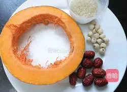 Illustration of how to make red dates and pumpkin porridge 1