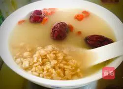 Illustration of how to make oatmeal and red date porridge 5