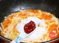 Illustration of how to make tomato and enoki mushroom risotto 11