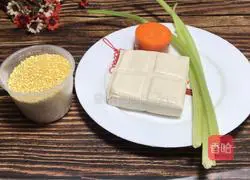 Illustration of how to make tofu and millet porridge 1
