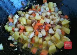 Illustration of how to make curry chicken and dolphin rice balls 8