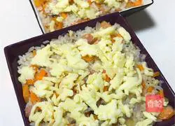 Illustration of how to make assorted baked rice 10