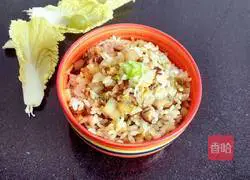 Illustration of how to make braised cabbage rice 4