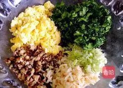 Illustration of how to make vegetarian pot stickers with mushrooms and vegetables 12