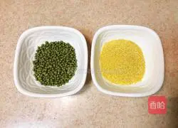Illustration of how to make mung bean and millet porridge 1