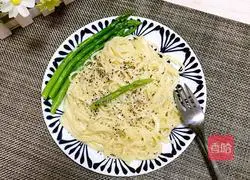 Cheese Cream Asparagus Pasta Recipe Illustration 7