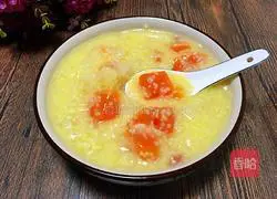 Illustration of how to make papaya, white fungus and millet porridge 11