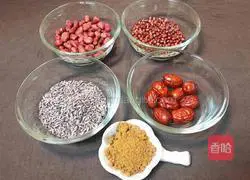 Ancient recipe Illustration of how to make four things blood-tonifying porridge 1