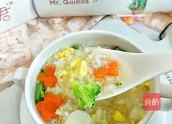 Illustration of how to make quinoa egg yolk porridge for baby food supplement 10