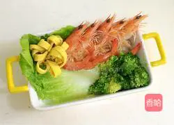 Illustration of how to make shrimp and vegetable rice ball bento 11