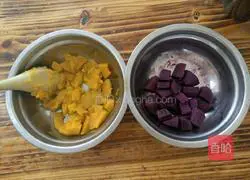 Illustration of how to make three-color hair cake 2